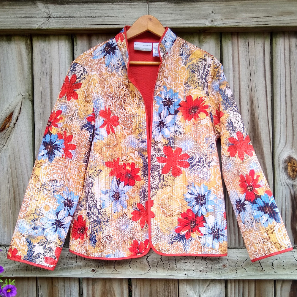 Alfred Dunner Quilted Floral Lightweight Jacket